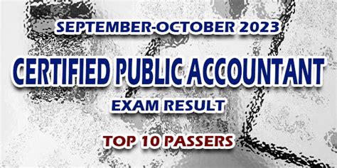 TOP 10 PASSERS: October 2016 Certified Public Accountant .